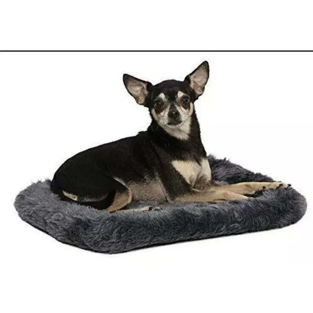 18L-Inch Gray Dog Bed or Cat Bed w/ Comfortable Bolster | Ideal for 